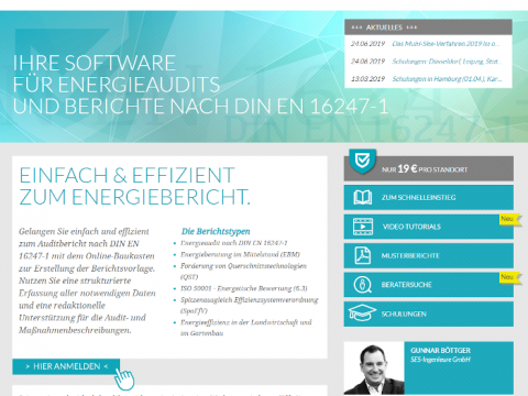 Screenshot of energiesparbericht Homepage