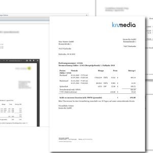 Beispliel einer Energiekostenabrechnung mit krumedia logo