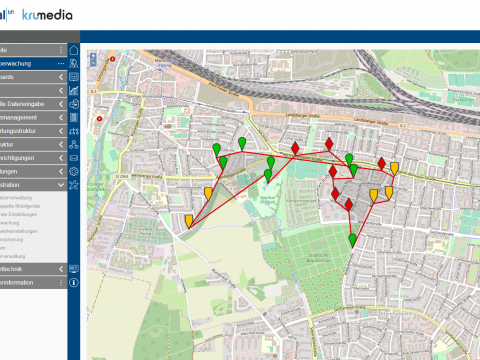 screenshot von gebrandetem enerchart mit Kartenansicht